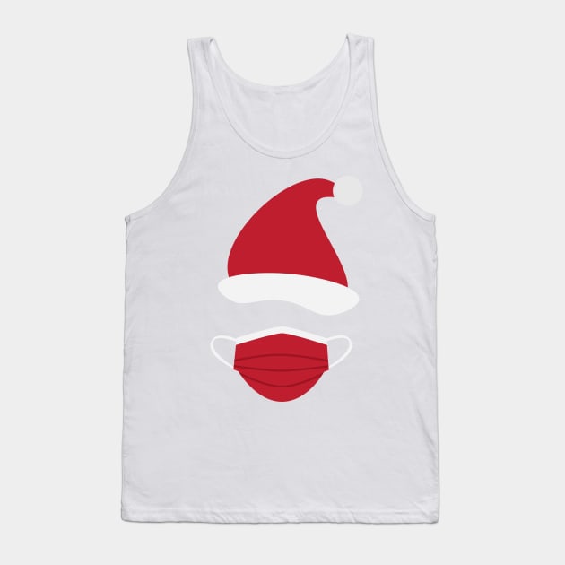Red Santa hat and face mask Tank Top by sigdesign